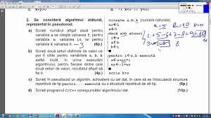 Vezi modelele de subiecte la proba scrisă la informatică. Bac Informatica 2013 Sub1 Youtube
