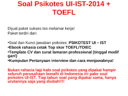 Maybe you would like to learn more about one of these? Kunci Jawaban Soal Psikotes Ist