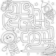 Help Cosmonaut Find Path To Rocket Labyrinth Maze Game For Kids Black And Whi Ad Labyrinth Maze Maze Games For Kids Business Icons Vector Maze Game