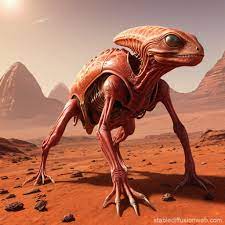 Alien Creature Thrives on Martian Surface | Stable Diffusion Online