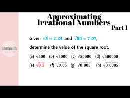 Rational And Irrational Numbers