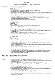 Qc Inspector Resume Samples Velvet Jobs