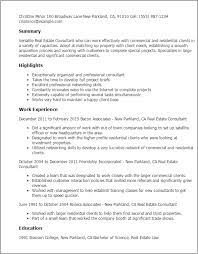 The job seeker recently switched into real estate and has mostly worked as a consultant to this point. 1 Real Estate Consultant Resume Templates Try Them Now Myperfectresume