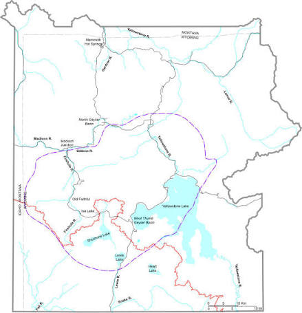 Map of Yellowstone showing major rivers and continental divide | U.S.  Geological Survey