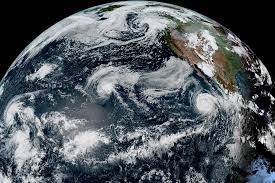 Record warm seas power three storms at once in the Pacific Ocean