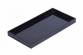 Rattan natural serving tray, square. Black Rectangular Deep Lacquer Tray Place Settings Event Hire London Uk