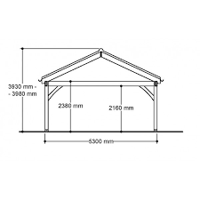 Oak Douglas Fir 3 Bay Low Pitch Gable Roof Carport Ebay