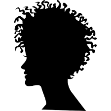 Black And White African American Art Silueta De La Cabeza De La Mujer Con Estilo De Pelo Rizado Corto Free Icon Black Women Art Female Art African American Art