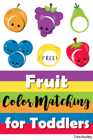 Color match and colors sorting activities is a fun game for preschoolers and toddlers. Fruit Color Matching For Toddlers Totschooling Toddler Preschool Kindergarten Educational Printables