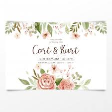 Download Watercolor Wedding Invitation For Free Wedding Invitation Vector Wedding Invitations Wedding Invitation Card Template