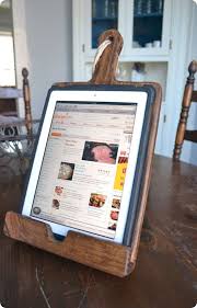 vintage breadboard kitchen ipad stand