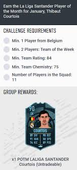 Fifa 16 fifa 17 fifa 18 fifa 19 fifa 20 fifa 21. Fifa 20 Thibaut Courtois Potm January Winner For La Liga Requirements Fifaultimateteam It Uk