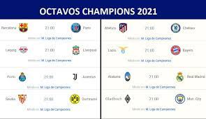 Este martes se cumplieron dos partidos más de ida en los octavos de final de la liga de campeones, los visitantes marcaron diferencia tras ganar atalanta vs real madrid. Partidos Octavos Champions League 2021 Horarios Y Tv