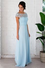 Dusty Blue Bridesmaid Dress Long Bridesmaid Dress In Pastel Blue Lace Br Dusty Blue Bridesmaid Dresses Bridesmaid Dresses Long Blue Summer Bridesmaid Dresses