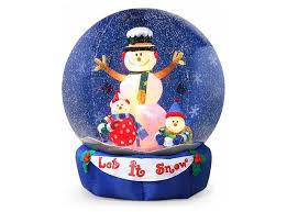 Enjoy the swirling glitter for years to come, in stock today at lightedwaterlanterns.com. Giant Inflatable Snow Globes They Actually Snow Inside