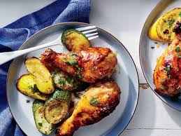 Sweet And Spicy Chicken Drumsticks With Squash Recipe Recipe Sweet And Spicy Chicken Chicken Dinner Baked Chicken