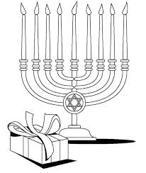 Chanukah Menorah And Gifts At The Time Of Chanukah Coloring Page Coloring Pages Hanukkah Menorah