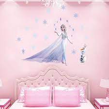 Product title frozen 2 kids elsa and anna bedroom microfiber window curtain set, 2 panels, 63 length, blue average rating: Cartoon Disney Frozen 2 Princess 30 60cm Wall Stickers For Kids Rooms Home Decor Diy Elsa Olaf Wall Decals Pvc Mural Art Wall Stickers Aliexpress