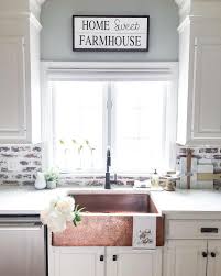 Love This Sink And The White Washed Brick Backsplash Farmhouse Sink Kitchen Rustic Kitchen Sinks Farmhouse Kitchen Backsplash