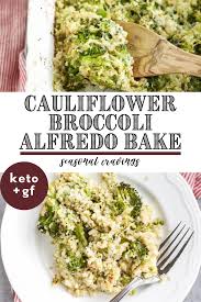 Cauliflower Broccoli Bake With Alfredo Keto Seasonal Cravings Recipe In 2020 Ground Pork Recipes Full Meal Recipes Broccoli Alfredo