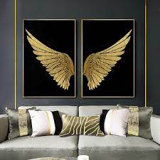We've gathered more than 5 million images uploaded by our users and sorted them by the most popular ones. Luxury Golden Wings Black Gold Wall Art Modern Chic Fashion Salon Pict Nordicwallart Com