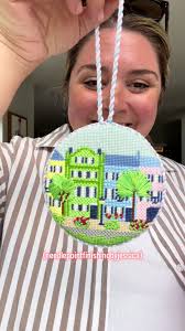 Literally obsessed with these ornaments! Check out Jessica! Flawless  ornament! #needlepoint #needlepointfinishing