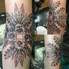 Pansy Flower Tattoo Meaning And Awesome Designs Flowertattooideas Com Inner Elbow Tattoos Elbow Tattoos Floral Arm Tattoo