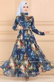 Modaselvim Elbise Desenli Sifon Elbise Ygs6211 Indigo Sifon Elbise Elbise Elbise Modelleri