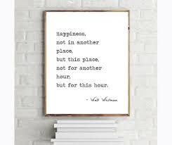 Walt Whitman Happiness Quote Typewriter Typography Digital Printable 8x10 11x14 Wall Art Print Instant Download Happy Quotes Typewriter Quotes Quote Prints