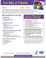 important milestones your baby by nine months cdc