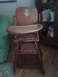1940s Baby High Chair Convertible To Low Chair On Wheels Baby Wooden High Chairs Vintage High Chairs High Chair