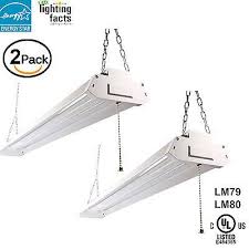 2 Pack 4 Foot 42w Led Garage Work Shop Light Fixture 4500lm Daylight Energy Star Shop Lighting Shop Light Fixtures Hanging Ceiling Fixtures