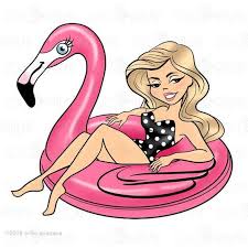 Fashion Clipart Blonde Doll Clipart Pool Beach Pink Flamingo Float Clipart Cute Planner Girl Clipart Fashion Clipart Flamingo Float Pink Flamingo Float