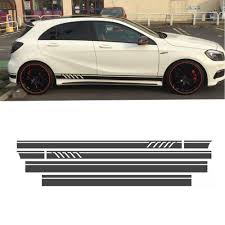Matte Black Side Stripes Skirt Decals Sticker With Graphics Sticker For Mercedes Benz A Class W176 A180 A200 A250 A45 Amg Yesterda Mercedes Benz Mercedes Benz