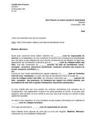 Le harcèlement sexuel est une forme de violence insidieuse au sein du travail. Exemple Gratuit De Lettre Information Faits Harcelement Moral Part Un Collegue Adressee A Employeur