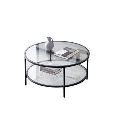Check spelling or type a new query. Latitude Run 36in Modern Round Shelf Storage Coffee Table With Large Storage Space Glass Accent Side Tables For Living Room Dining Room Metal Frame Wayfair