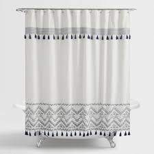 Black And White Fabric Shower Curtain Indigo And White Tribal Zanzibar Shower Curtain World Market Black Shower Curtains Boho Shower Curtain Bathroom Shower Curtains