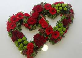 Rose double heart funeral flowers. Funeral Flowers Florists Paisley Daisy Flowers