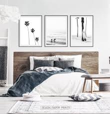 Black White Surfing Wall Art Set Boho Palm Trees Summer Beach Etsy Surf Bedroom Bedroom Photos Bedroom