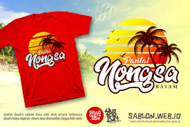 Produk desain baju online,blogger store template. Kaos Batam Contoh Desain Kaos Wisata Pantai Nongsa Sablon Kaos Online