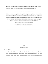 Contoh laporan penyuluh pertanian lapangan. Contoh Laporan Evaluasi Dampak Penyuluhan Pertanian