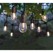 These decorative outdoor string lights have been designed to last. Hampton Bay 12 Light Indoor Outdoor 24 Ft String Light With S14 Single Filament Led Bulbs 10366 The Home Depot