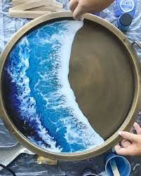 Diy Resin Art Ocean Waves Art Mica Powder Tutorial Art Diy Mica Ocean Powder Resin Tutorial Waves Resin Diy Diy Resin Art Diy Resin Crafts