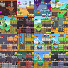 2d Platformer Game Tileset Bundle Sidescroller Level Set Tokegameart Game 2d Game Assets Free Game Assets