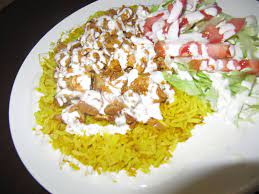 Halal Chicken Over Rice Featuring The Famous White Sauce White Sauce Recipes Chicken Recipes Chicken Rice Recipes