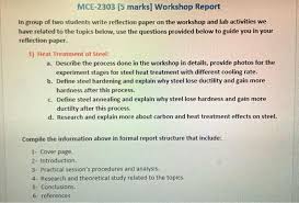 How to write a report after a workshop. Mce 2303 5 Marks Workshop Report In Group Of Two Chegg Com
