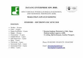 Explore tweets of jawatan kosong @jawatannkosong on twitter. Jawatan Kosong Kemaman Jawatan Kerja Kosong Dayang Enterprise Sdn Bhd Onshore Shutdown Osc June 2018 Ksb Kemaman Facebook