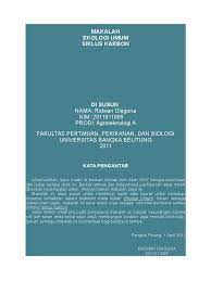 Reservoir besar karbon, pada orde 20 x 1015 ton, dapat ditemukan di permukaan bumi. Makalah Siklus Karbon