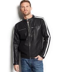 Guess Striped Faux Leather Moto Jacket Faux Leather Moto Jacket Leather Moto Jacket Black Leather Motorcycle Jacket