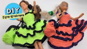 Wählen sie aus illustrationen zum thema hochzeitskleid von istock. Puppen Kleid Mit Beuteltasche Hakeln I Puppenkleid Mit Ruschen I Diy Eigen Kreationen Youtube